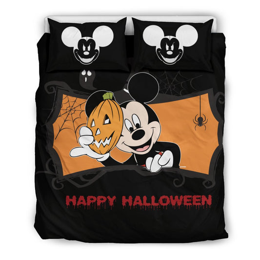 MM Bedding Set DN Halloween Scary Mickey Duvet Covers Black Unique Gift