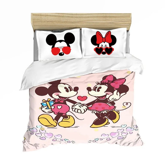 Minnie Bedding Set DN MM And Minnie Holding Hands Duvet Covers White Unique Gift