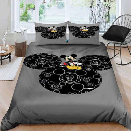 MM Bedding Set DN MM Graphic Mouse Head Duvet Covers Gray Unique Gift