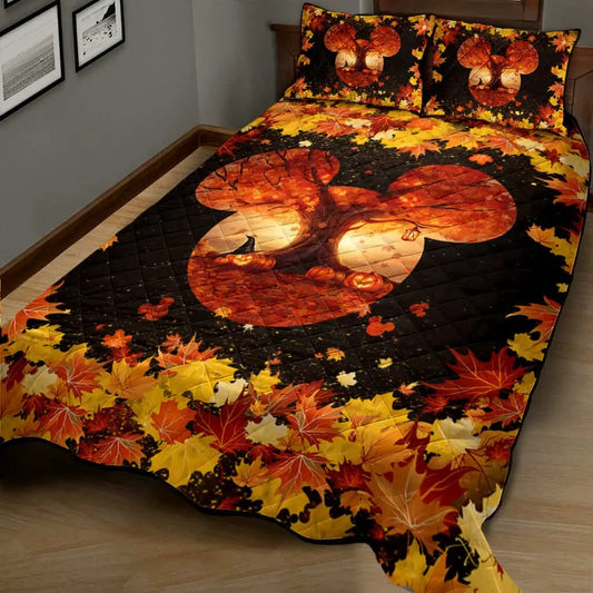 MM Bedding Set DN MM Head Maple Leaves Duvet Covers Orange Unique Gift