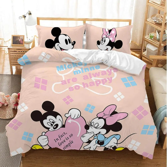 Minnie Bedding Set DN MM And Minnie Are Always So Happy Duvet Covers Colorful Unique Gift