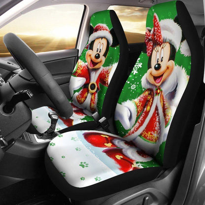 DN MM Car Seat Covers MM And Minnie Christmas Celebration Seat Covers