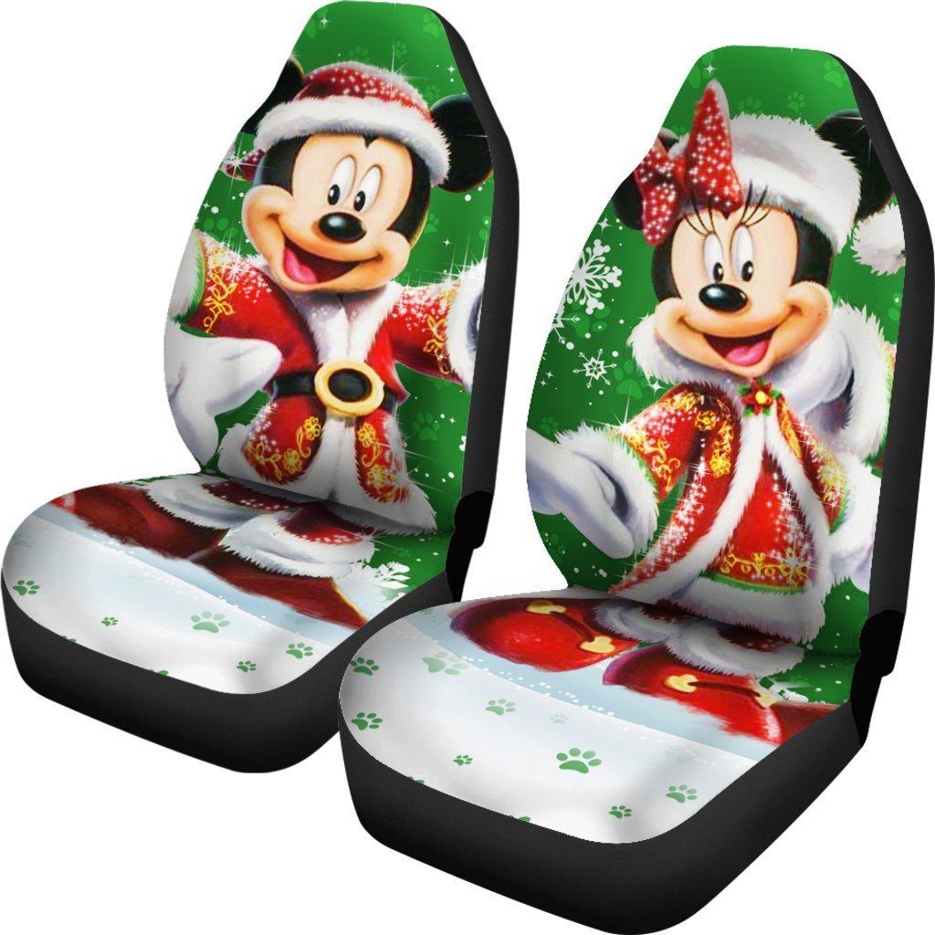 DN MM Car Seat Covers MM And Minnie Christmas Celebration Seat Covers