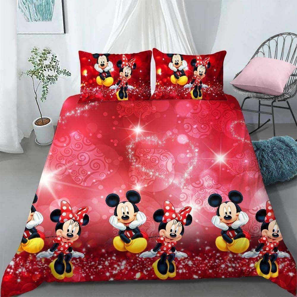 MM Bedding Set DN MM And Minnie Love Twinkle Hearts Duvet Covers Red Unique Gift