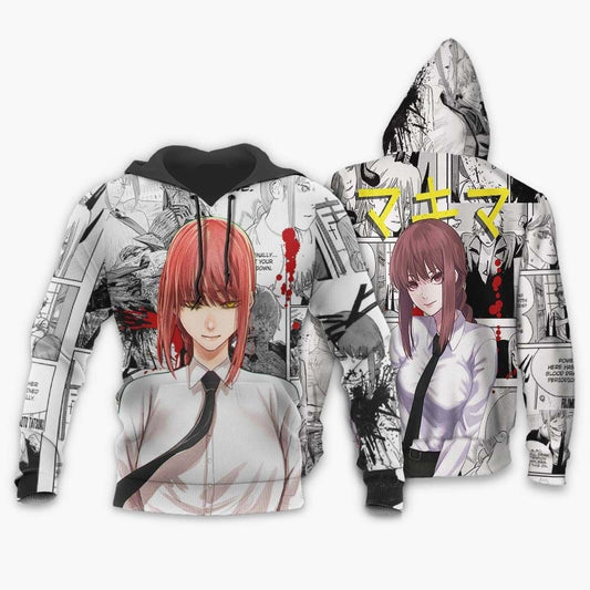 Chainsaw Man Hoodie Makima Manga Style Graphic Hoodie Black White Unisex