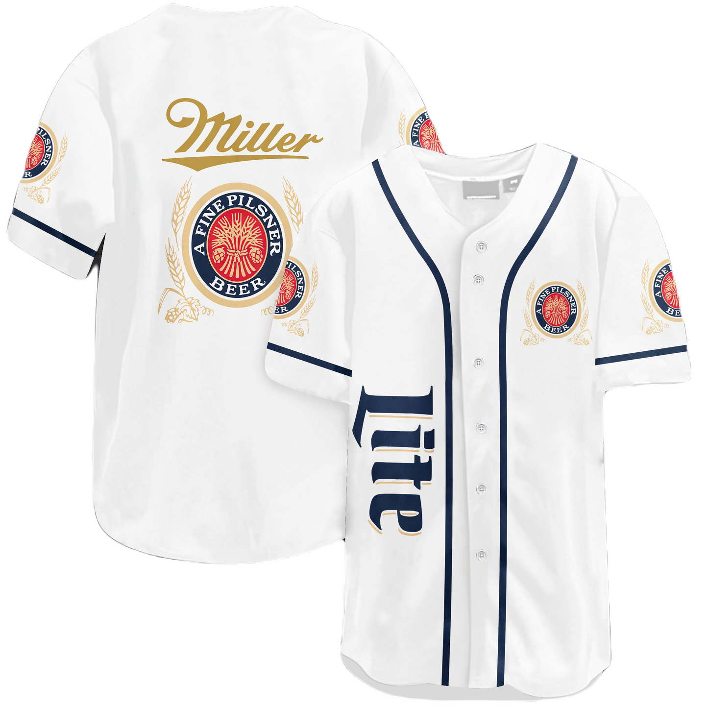 Miller Baseball Jersey A Fine Pilsner Beer Logo Miller Lite Jersey Shi