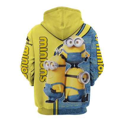 Minion Hoodie Minions Bob Stuart Kevin Hoodie Yellow Blue Unisex