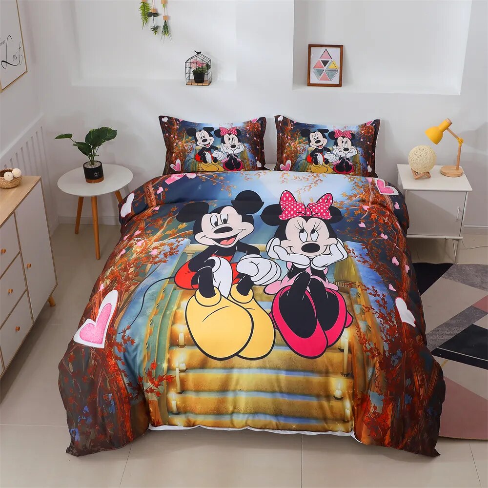 Minnie Bedding Set DN MM And Minnie Autumn Season Duvet Covers Colorful Unique Gift