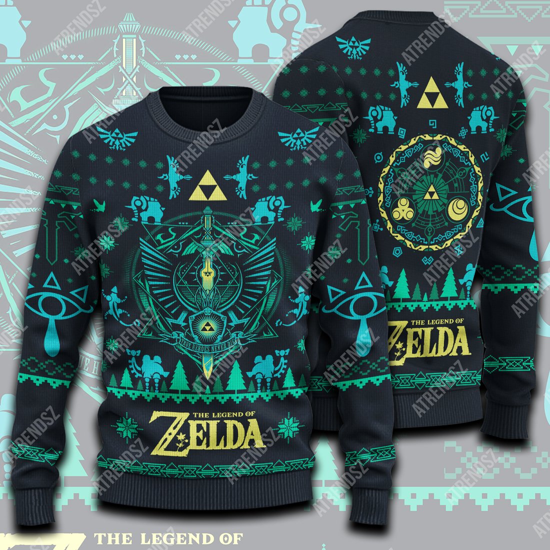 Unifinz Legend Of Zelda Sweater True Hero Never Die Ugly Sweater Legend Of Zelda Ugly Sweater 2022