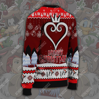  Kingdom Hearts Sweater Sora Kairi Costume Reindeer Red Ugly Sweater