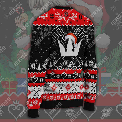  Kingdom Hearts Sweater Sora Riku Red Christmas Suit Gifts Black Red Ugly Sweater