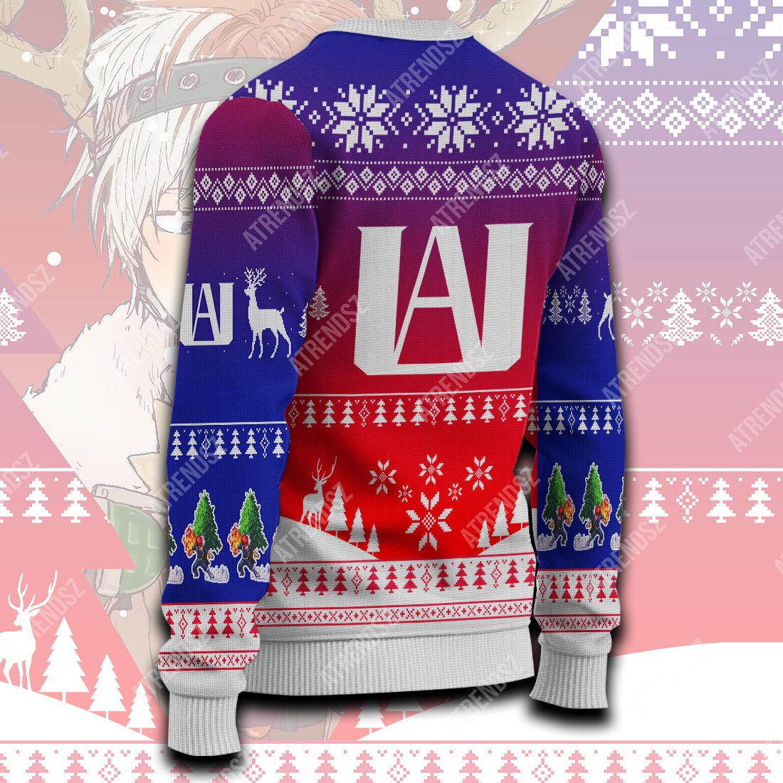  My Hero Academia Sweater Reindeer Todoroki Shouto Blue Red White Ugly Sweater