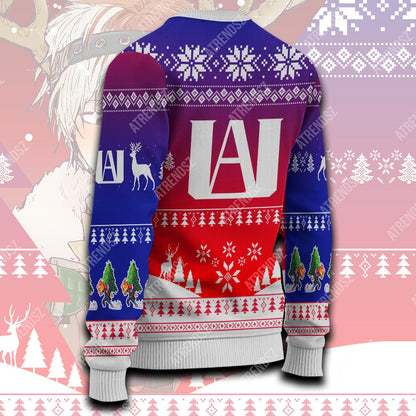  My Hero Academia Sweater Reindeer Todoroki Shouto Blue Red White Ugly Sweater