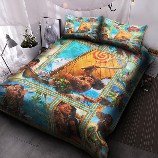 Moana Bedding Set DN Moana And Maui On The Boat Duvet Covers Colorful Unique Gift