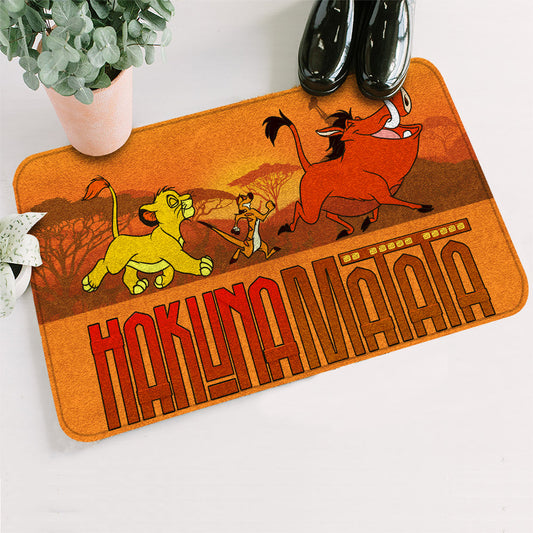 Unifinz LK Doormat Baby Lion And Timon Pumbaa Hakuna Matata Doormat High Quality DN LK Doormat Mats 2022