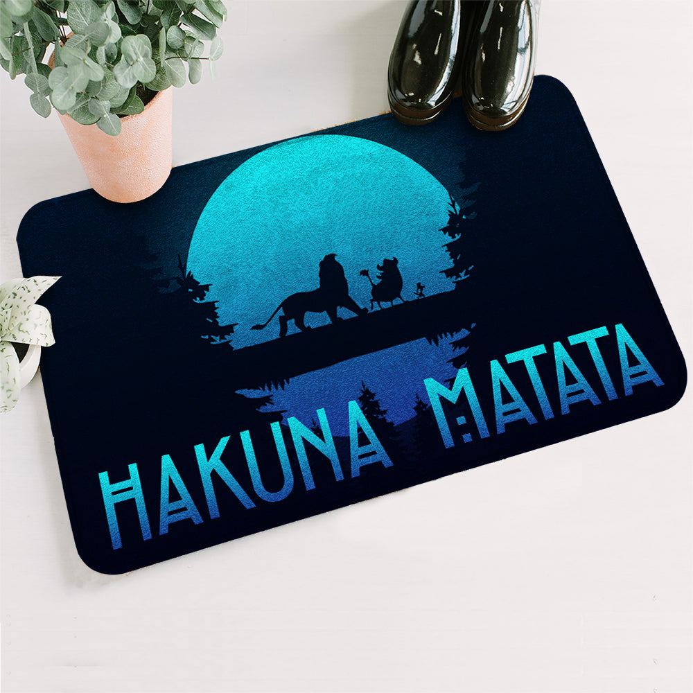 Unifinz LK Doormat Hakuna Matata Full Moon Blue Doormat Hihg Quality LK Doormat Mats 2022