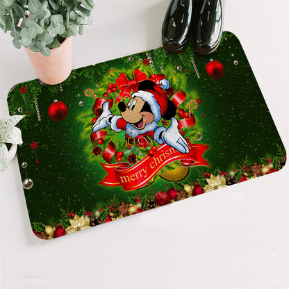 Unifinz DN Doormat MK Mouse Merry Christmas Laurel Christmas Doormat Cute Amazing DN MK Mouse Doormat Mats 2023