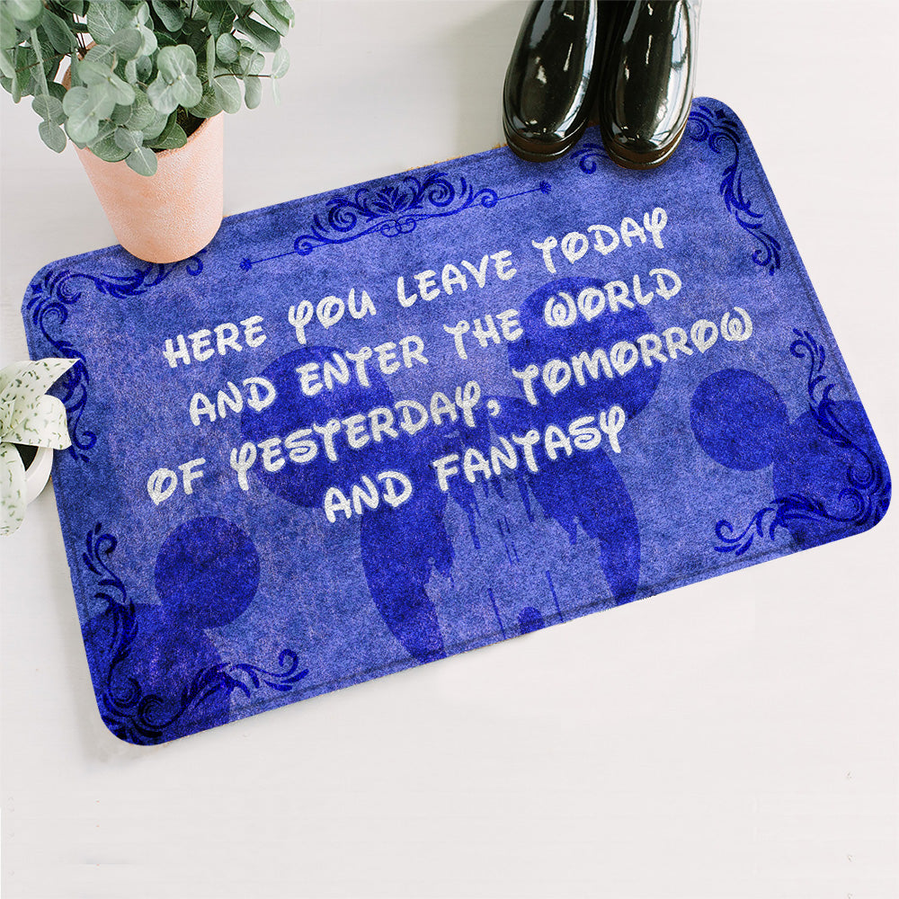 Unifinz DN Doormat Here You Leave Today And Enter The World Doormat Cute DN Mats Doormat 2022