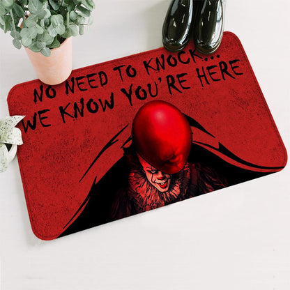 Unifinz IT Doormat No Need To Knock We Know You're Here Doormat Awesome Pennywise Doormat 2022