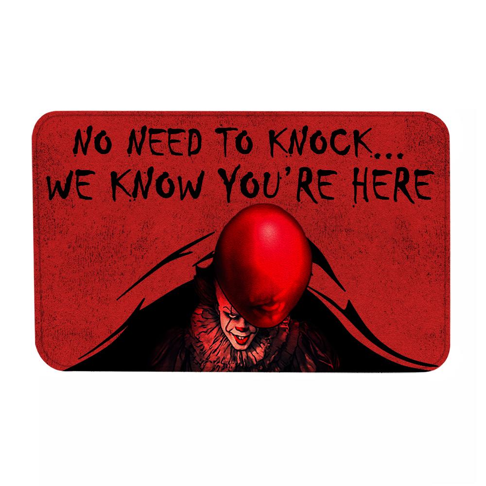 Unifinz IT Doormat No Need To Knock We Know You're Here Doormat Awesome Pennywise Doormat 2023