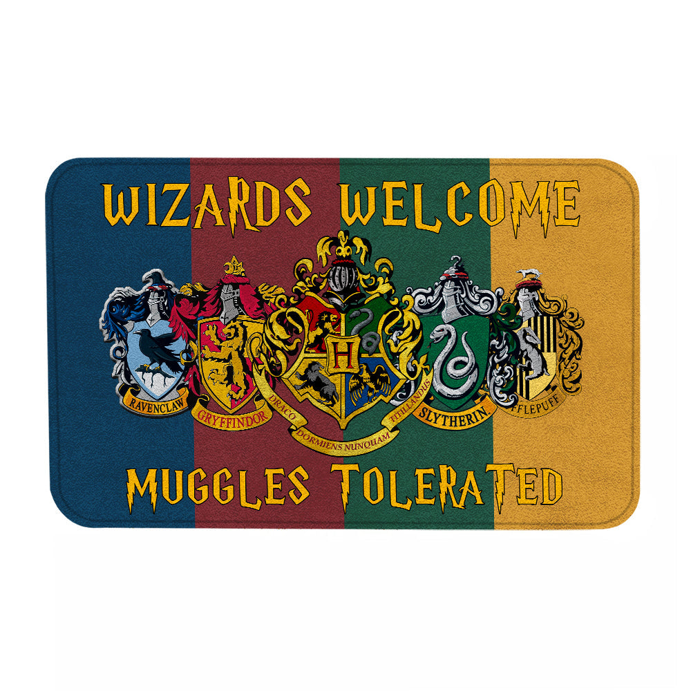 Unifinz HP Doormat Wizards Welcome Muggles Tolerated Doormat High Quality HP Doormat Mats 2023