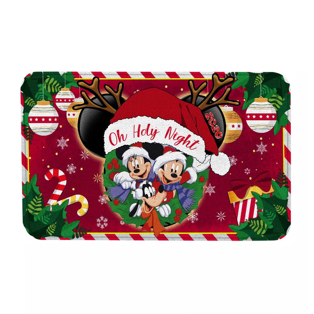Unifinz DN Doormat Mouse Oh Holy Night Christmas Doormat Cute Amazing MK Mouse Christmas Doormat 2024