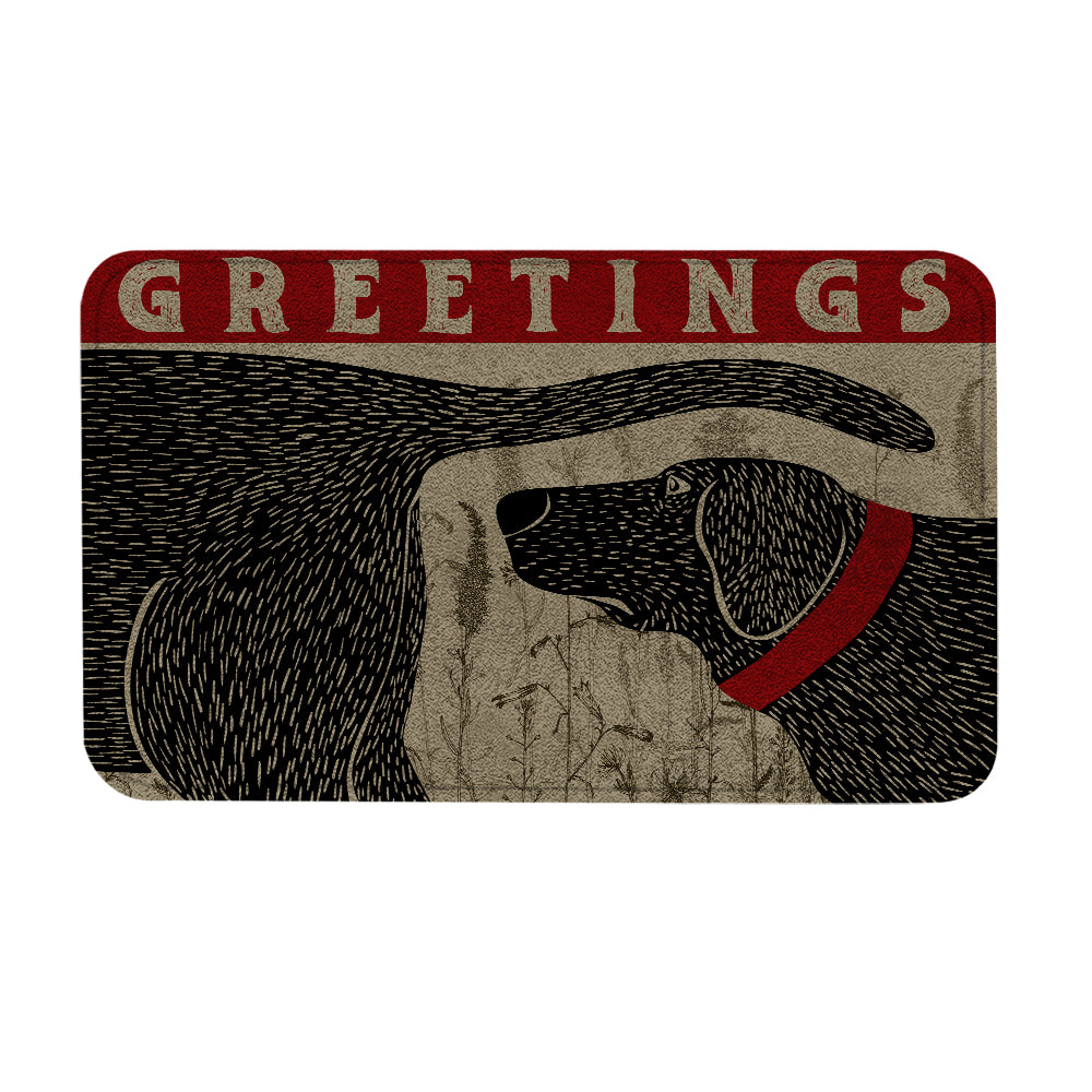 Dog Sniffing Welcome Greeting Doormat - Dog Doormat