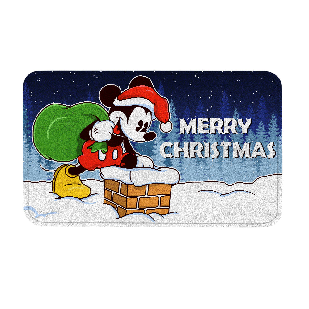Unifinz DN Doormat Santa MK Mouse Merry Christmas Doormat Amazing DN MK Mouse Doormat Mats 2024