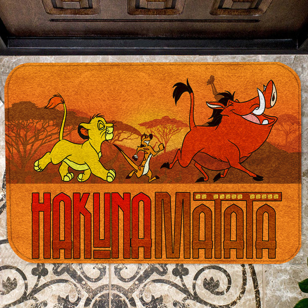 Unifinz LK Doormat Baby Lion And Timon Pumbaa Hakuna Matata Doormat High Quality DN LK Doormat Mats 2024