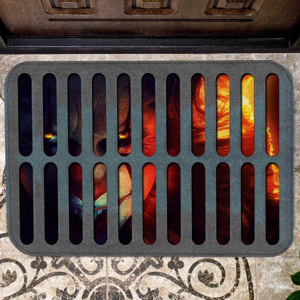Unifinz Horror Doormat Horror Movies Pennywise In Sewer Doormat Awesome High Quality Horror Mats 2024