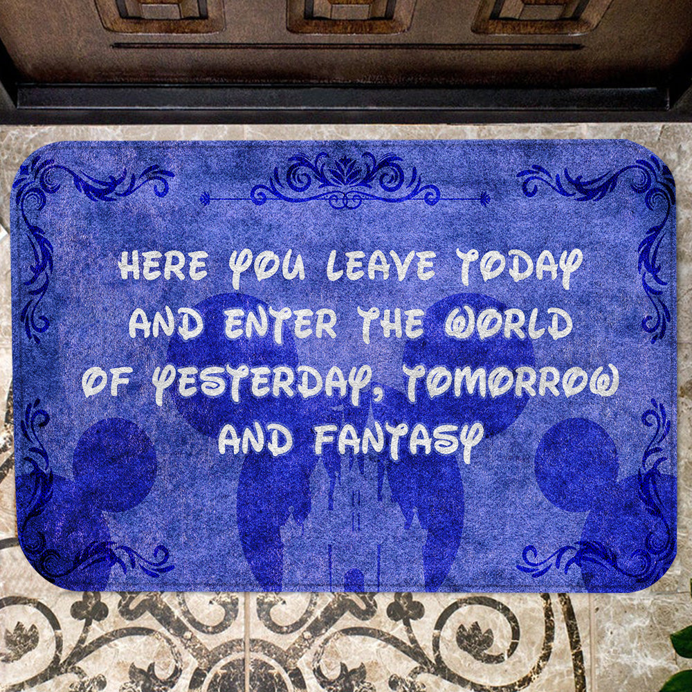 Unifinz DN Doormat Here You Leave Today And Enter The World Doormat Cute DN Mats Doormat 2024