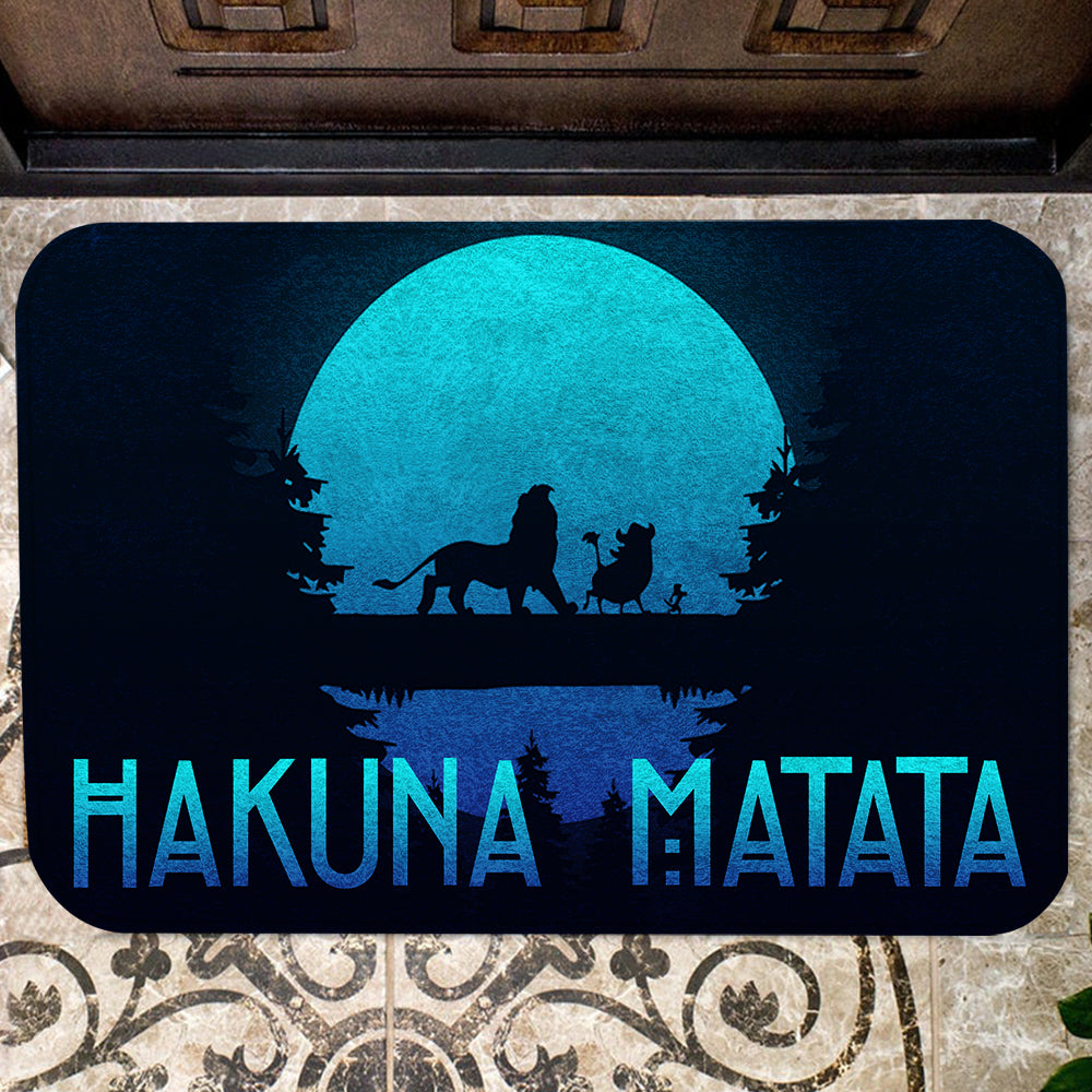 Unifinz LK Doormat Hakuna Matata Full Moon Blue Doormat Hihg Quality LK Doormat Mats 2024