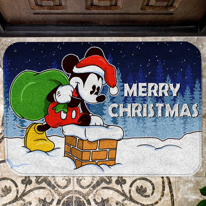 Unifinz DN Doormat Santa MK Mouse Merry Christmas Doormat Amazing DN MK Mouse Doormat Mats 2025
