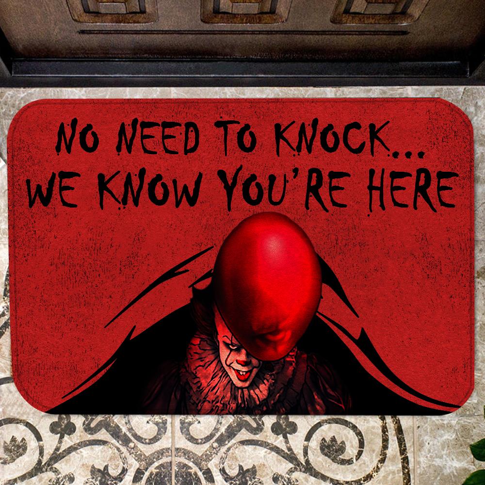 Unifinz IT Doormat No Need To Knock We Know You're Here Doormat Awesome Pennywise Doormat 2024