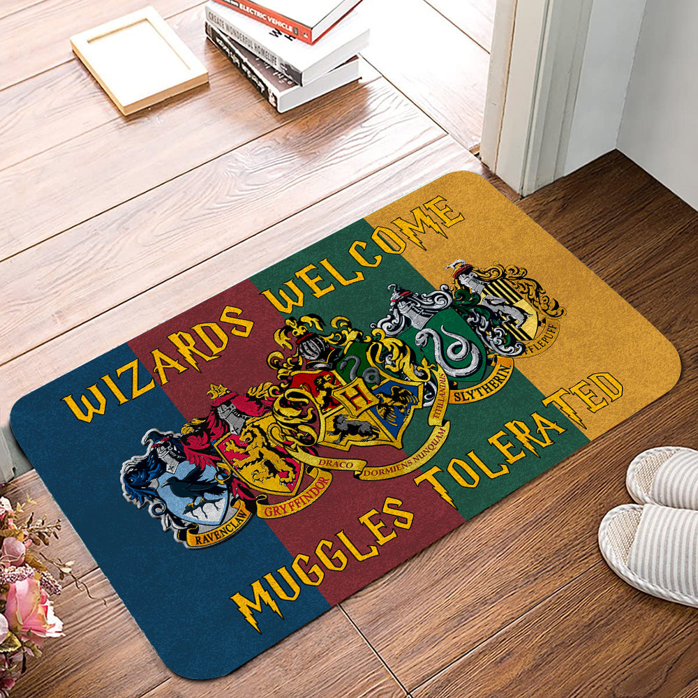 Unifinz HP Doormat Wizards Welcome Muggles Tolerated Doormat High Quality HP Doormat Mats 2025