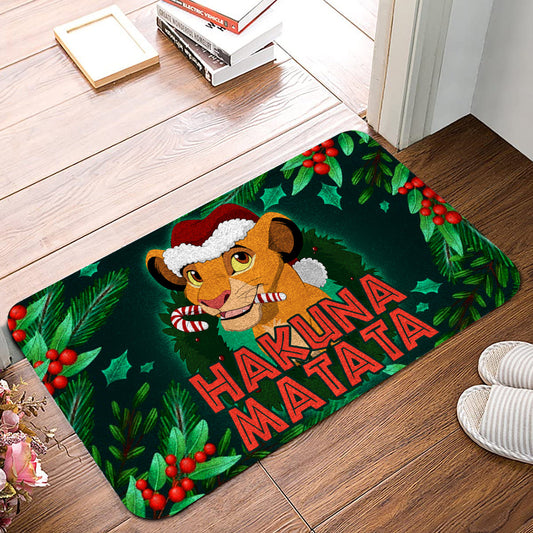 Unifinz LK Doormat Hakuna Matata Laurel Christmas Doormat Awesome LK Simba Doormat Mats 2022