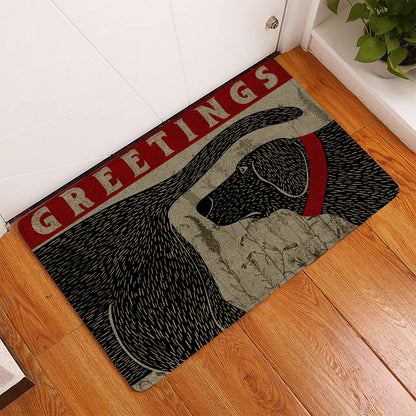 Dog Sniffing Welcome Greeting Doormat - Dog Doormat