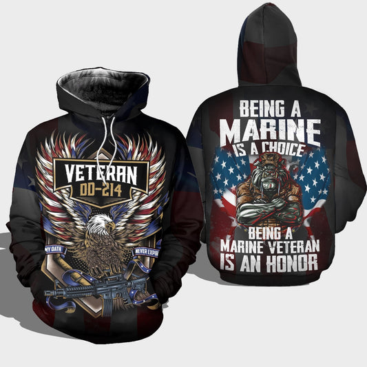 Unifinz Military Hoodie Veteran DD-214 Being Marine Veteran Be Honor Cool T-shirt Veteran Hoodie Military Shirt Apparel 2022