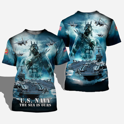 Unifinz Veteran US Navy Hoodie Marine Corps Emblem The Sea Is Ours Poseidon Cool T-shirt Navy Shirt Apparel 2023