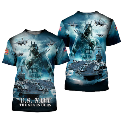 Unifinz Veteran US Navy Hoodie Marine Corps Emblem The Sea Is Ours Poseidon Cool T-shirt Navy Shirt Apparel 2025