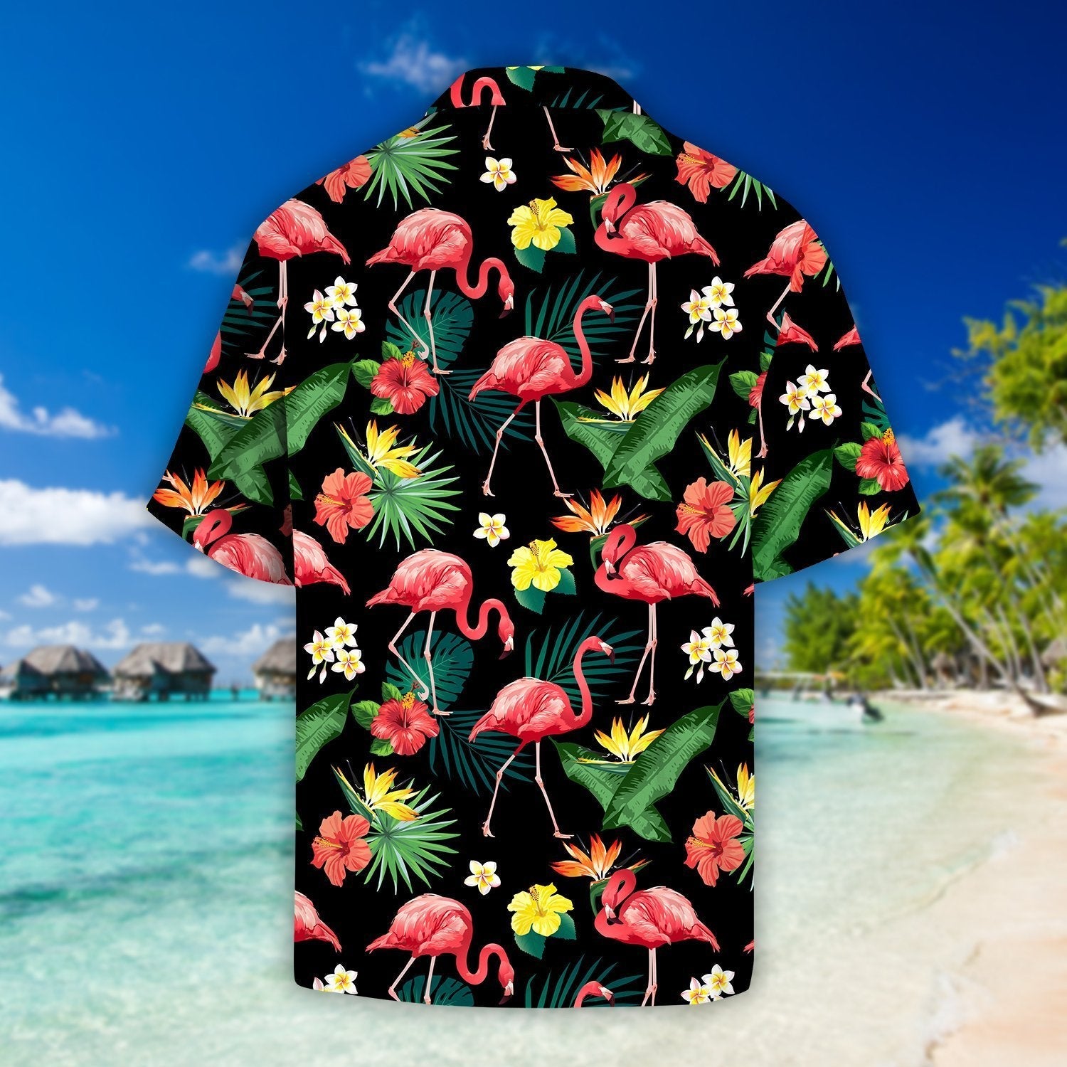 Unifinz Flamingo Hawaiiian Shirt Hibiscus Flamingo Hawaii Shirt Flamingo Aloha Shirt 2023