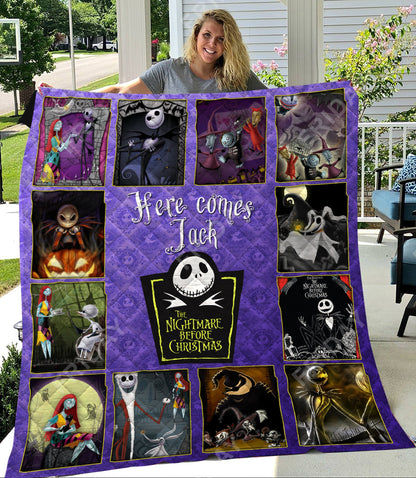 Unifinz TNBC Quilt The Nightmare Before Christmas Here Comes Jack 3D Quilt Awesome TNBC Quilt 2022