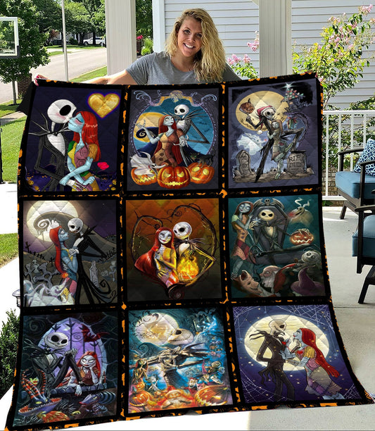 Unifinz TNBC Quilt Jack And Sally Art Quilt Amazing DN TNBC Quilt TNBC Sally Quilt 2022