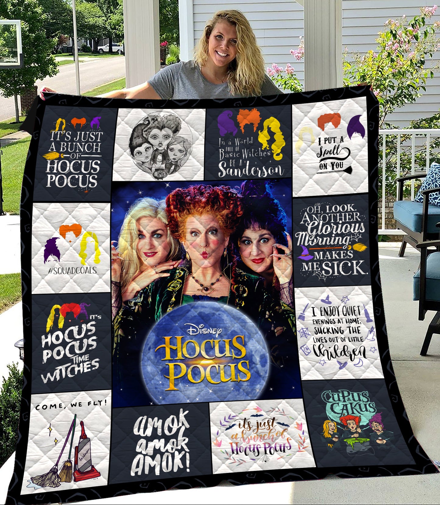 Unifinz Hocus Pocus Quilt Hocus Pocus Amok Amok Amok Halloween Quilt High Quality Hocus Pocus Quilt 2023