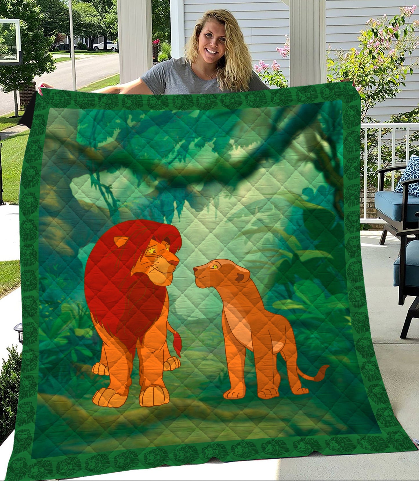 Unifinz DN LK Quilt Simba And Nala In The Jungle Quilt High Quality  DN LK Quilt 2023