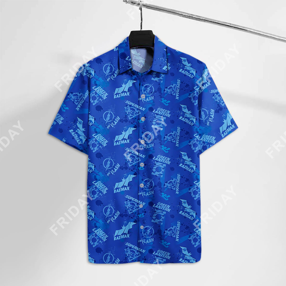 Unifinz DC JL Hawaiian Shirt JL Logo Hawaii Tshirt Awesome DC Aloha Shirt 2022