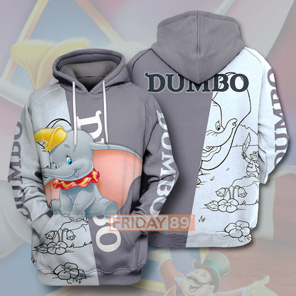 Unifinz DN T-shirt Great Dumbo Big Ears Elephant 3D Print T-shirt Cute Awesome DN Dumbo Hoodie Sweater Tank 2022