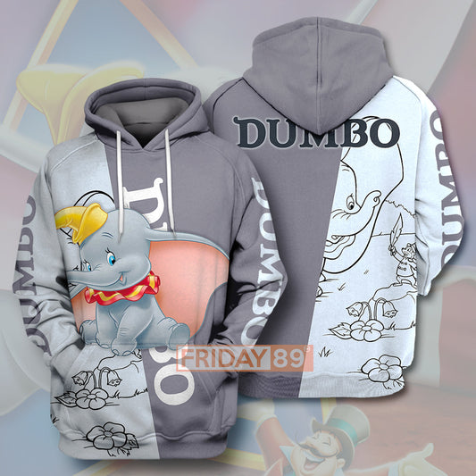 Unifinz DN T-shirt Great Dumbo Big Ears Elephant 3D Print T-shirt Cute Awesome DN Dumbo Hoodie Sweater Tank 2022