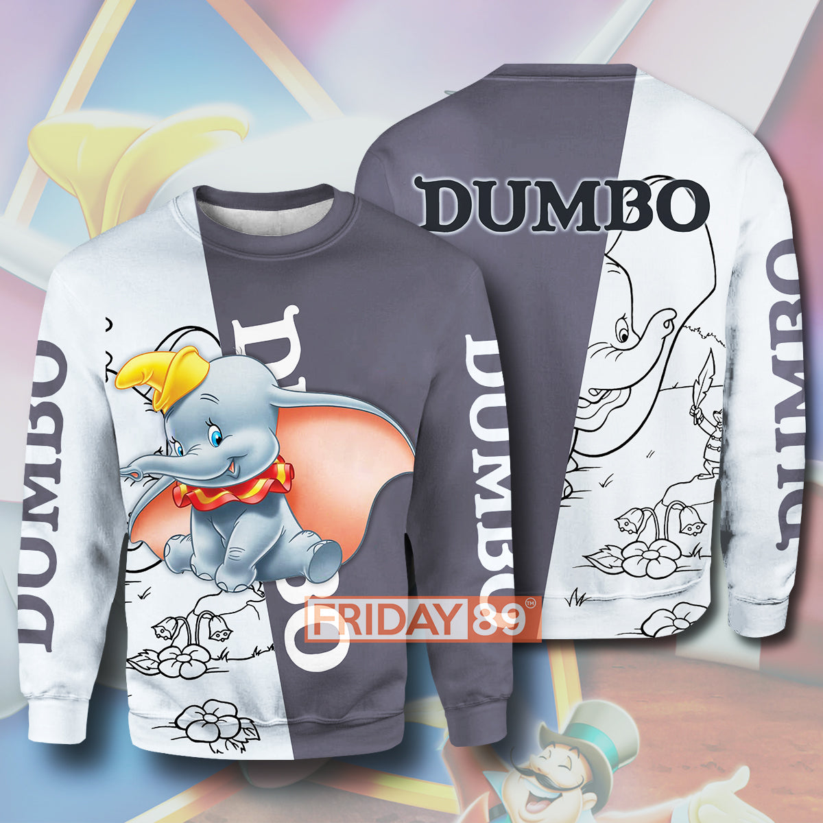 Unifinz DN T-shirt Great Dumbo Big Ears Elephant 3D Print T-shirt Cute Awesome DN Dumbo Hoodie Sweater Tank 2023