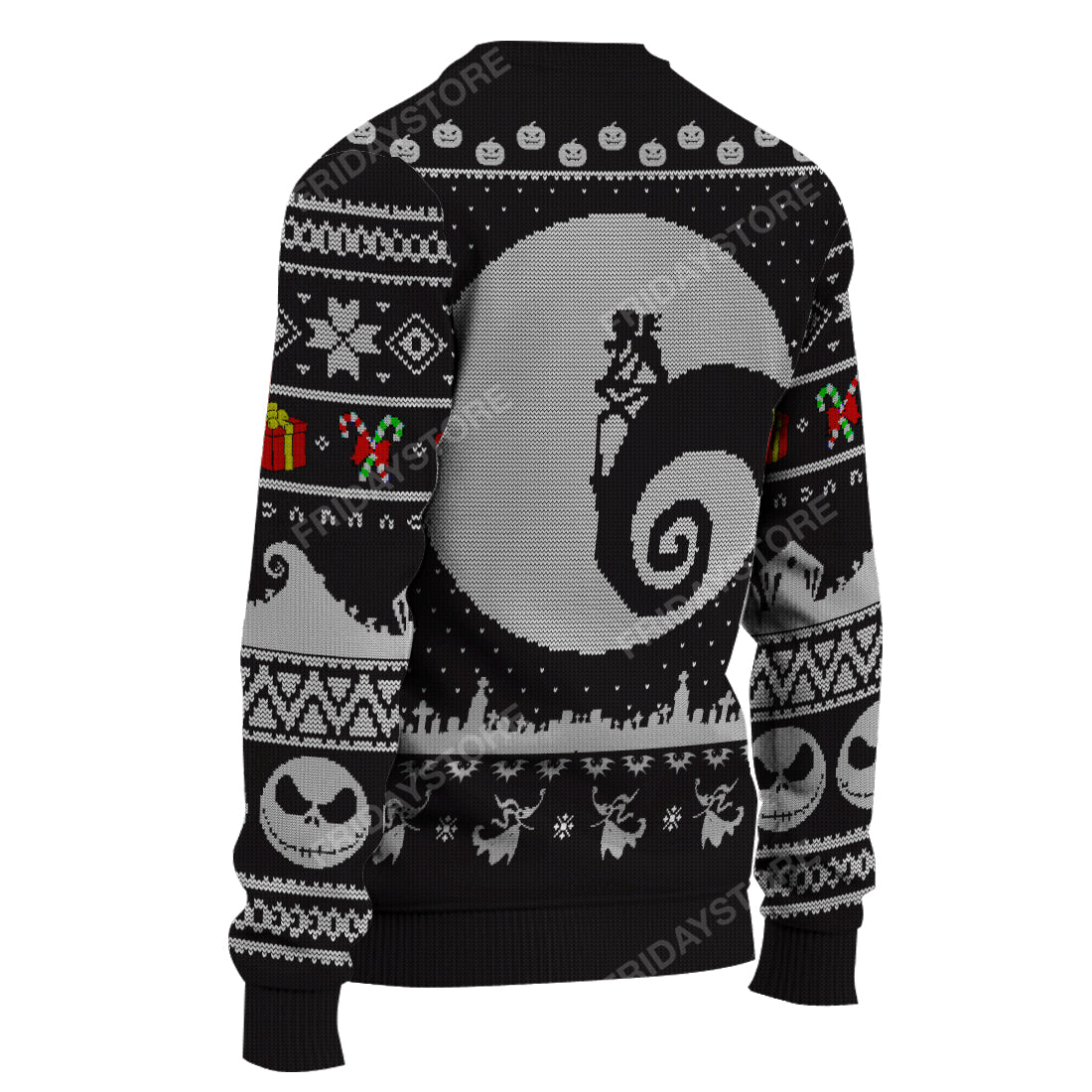 Unifinz TNBC Sweater Jack And Sally Nightmare Christmas Sweater Cool High Quality TNBC Ugly Sweater 2023